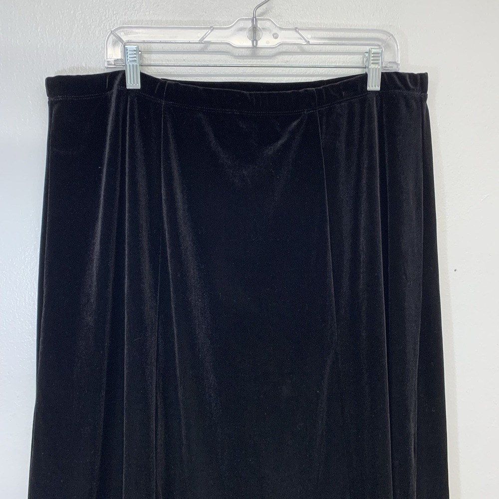 Elementz  Velvet Maxi Shirt‎ 1X Elastic Waist A Line Flowy Holiday Gothic Party - Picture 2 of 8